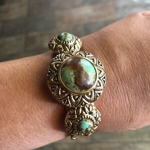 Studio Barse Genuine Turquoise Bronze Cuff Bracelet